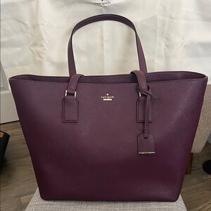 Kate Spade Purple Leather Tote Bag